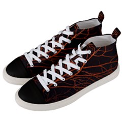 Dark Forest Scene Print Men s Mid-top Canvas Sneakers by dflcprintsclothing