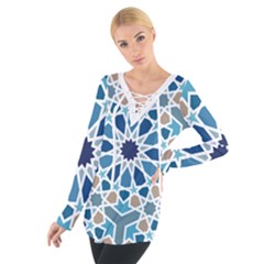 Arabic Geometric Design Pattern  Tie Up Tee by LoolyElzayat