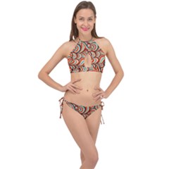 Psychedelic Swirls Cross Front Halter Bikini Set by Filthyphil