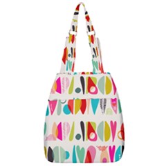 Scandinavian Folk Art Halfsies Center Zip Backpack by andStretch