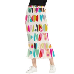 Scandinavian Folk Art Halfsies Maxi Fishtail Chiffon Skirt by andStretch