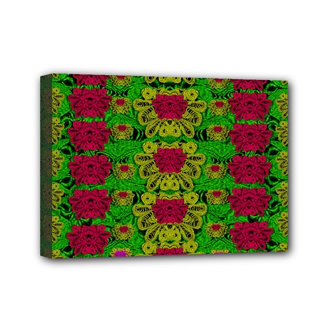 Rainbow Forest The Home Of The Metal Peacocks Mini Canvas 7  X 5  (stretched) by pepitasart