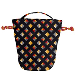 Geometric Diamond Tile Drawstring Bucket Bag by tmsartbazaar