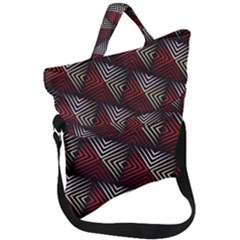 Abstract Zigzag Motif Fold Over Handle Tote Bag by tmsartbazaar