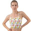 Citrus Gouache Pattern Mini Tank Bikini Top View1