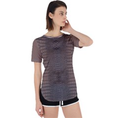 Brown Alligator Leather Skin Perpetual Short Sleeve T-shirt by LoolyElzayat