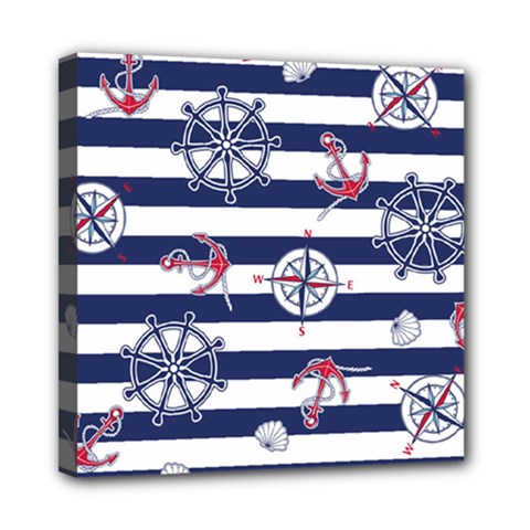 Seamless-marine-pattern Mini Canvas 8  X 8  (stretched) by BangZart