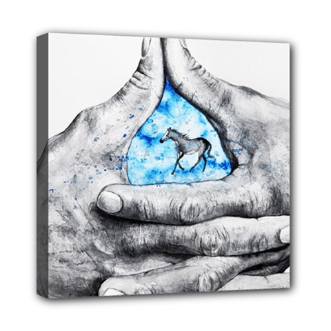 Hands Horse Hand Dream Mini Canvas 8  X 8  (stretched) by HermanTelo