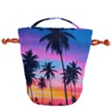 Sunset palms Drawstring Bucket Bag View2