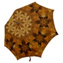 Hook Handle Large Umbrella  - Whimsical Golden Snowflake Mandala Starry Pattern View2