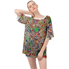 Pop Art - Spirals World 1 Oversized Chiffon Top by EDDArt