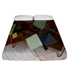 Digital Geometry Fitted Sheet (queen Size) by Sparkle