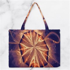 Sun Fractal Zipper Medium Tote Bag by Sparkle