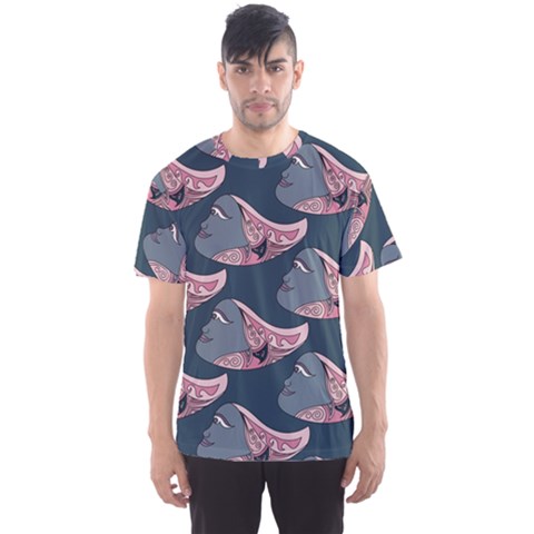 Doodle Queen Fish Pattern Men s Sport Mesh Tee by tmsartbazaar