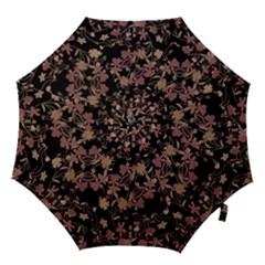 Dark Floral Ornate Print Hook Handle Umbrellas (small) by dflcprintsclothing