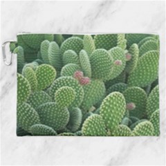 Green Cactus Canvas Cosmetic Bag (xxl) by Sparkle
