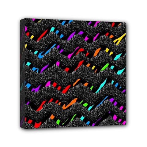 Rainbowwaves Mini Canvas 6  X 6  (stretched) by Sparkle