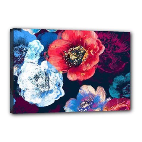 Flowers Pattern Canvas 18  X 12  (stretched) by Sparkle