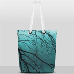 Raindrops Full Print Rope Handle Tote (small) by Sparkle