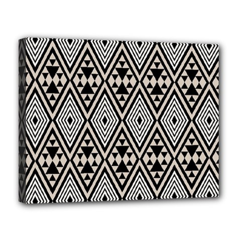 Abstract Boho Style Geometric Canvas 14  X 11  (stretched) by tmsartbazaar