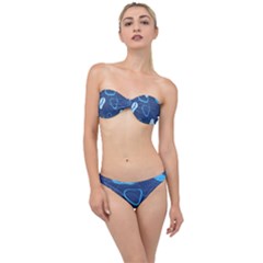Abstract Blue Pattern Design Classic Bandeau Bikini Set by brightlightarts