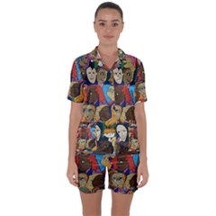 Wowriveter2020 Satin Short Sleeve Pyjamas Set by Kritter