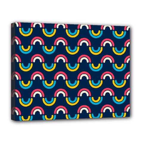 Geo Rainbow Stroke Canvas 14  X 11  (stretched) by tmsartbazaar