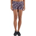 Violet Textured Mosaic Ornate Print Yoga Shorts View1