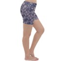 Violet Textured Mosaic Ornate Print Lightweight Velour Yoga Shorts View3