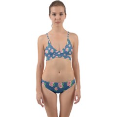 Pink Vintage Roses Wrap Around Bikini Set by FloraaplusDesign