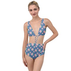Pink Vintage Roses Tied Up Two Piece Swimsuit by FloraaplusDesign