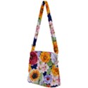 Watercolor Print Floral Design Zipper Messenger Bag View2