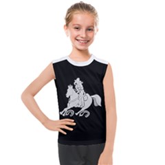 Cowgirl Barrel Racing A White Horse Kids  Mesh Tank Top by WayfarerApothecary