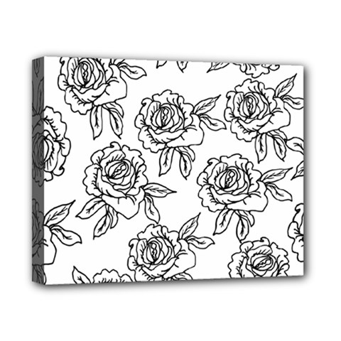 Line Art Black And White Rose Canvas 10  X 8  (stretched) by MintanArt