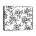 Line Art Black And White Rose Canvas 10  x 8  (Stretched) View1