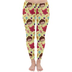 Cute Leaf Pattern Classic Winter Leggings by designsbymallika