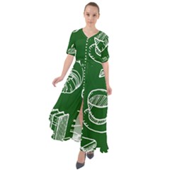 Books And Baked Goods Pattern Waist Tie Boho Maxi Dress by DithersDesigns