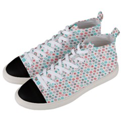 Aqua Coral Men s Mid-top Canvas Sneakers by CuteKingdom