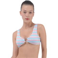 Aqua Coral Waves Ring Detail Bikini Top by CuteKingdom