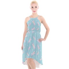 Rabbit  High-low Halter Chiffon Dress  by SychEva