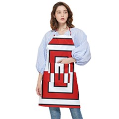 Square Maze Red Pocket Apron by tmsartbazaar