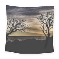 Coastal Sunset Scene At Montevideo City, Uruguay Square Tapestry (large) by dflcprintsclothing