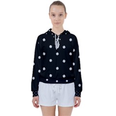 Black And White Baseball Motif Pattern Women s Tie Up Sweat by dflcprintsclothing
