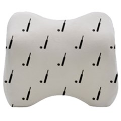 Black And White Cricket Sport Motif Print Pattern Velour Head Support Cushion by dflcprintsclothing