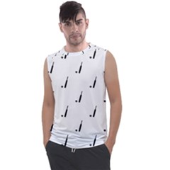 Black And White Cricket Sport Motif Print Pattern Men s Regular Tank Top by dflcprintsclothing