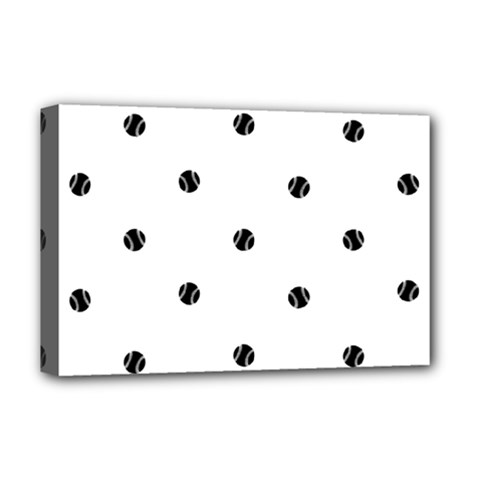 Black And White Baseball Print Pattern Deluxe Canvas 18  X 12  (stretched) by dflcprintsclothing