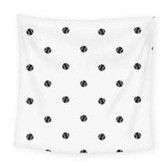 Black And White Baseball Print Pattern Square Tapestry (large) by dflcprintsclothing