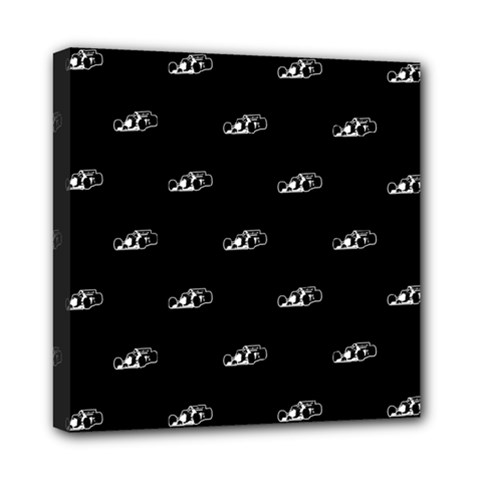 Formula One Black And White Graphic Pattern Mini Canvas 8  X 8  (stretched) by dflcprintsclothing