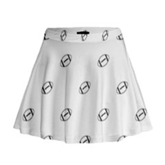 American Football Ball Motif Print Pattern Mini Flare Skirt by dflcprintsclothing