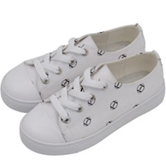 American Football Ball Motif Print Pattern Kids  Low Top Canvas Sneakers by dflcprintsclothing